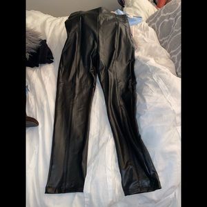 Black Leather slim pants